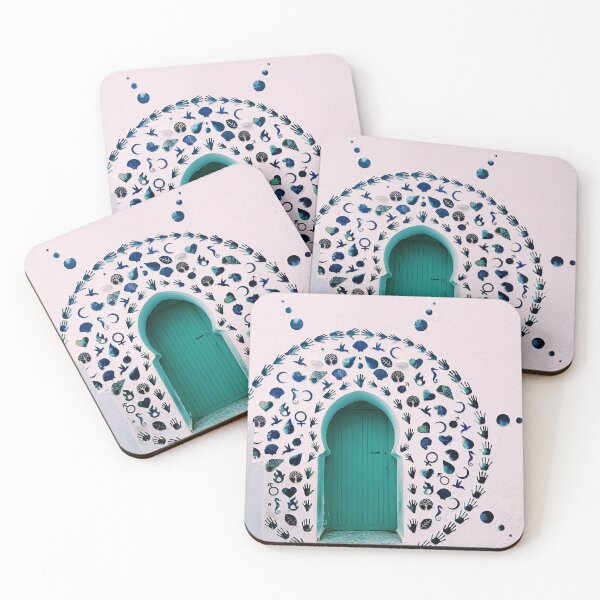 Item preview, Blue Moroccan Sea Shell Door, Asilah designed and sold by Wanderlora.