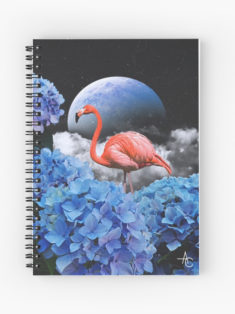 Cuaderno de espiral «Hortensia Flamingo» de annmr-ia | Redbubble