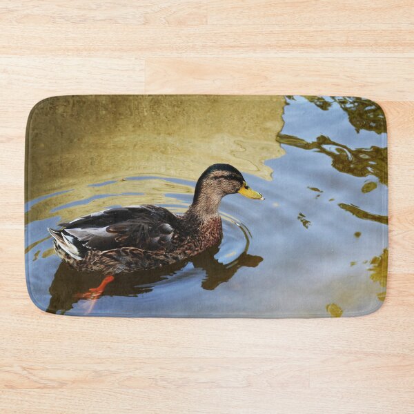Item preview, Duck swimming in a golden lake designed and sold by Anna Lemos.