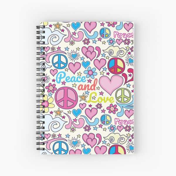 Peace and Love Design Spiral Notebook