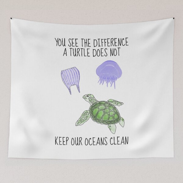 Item preview, Keep Our Oceans Clean - Plastic Free Recycling - Sea Turtle Conservation designed and sold by RockFireMerch.
