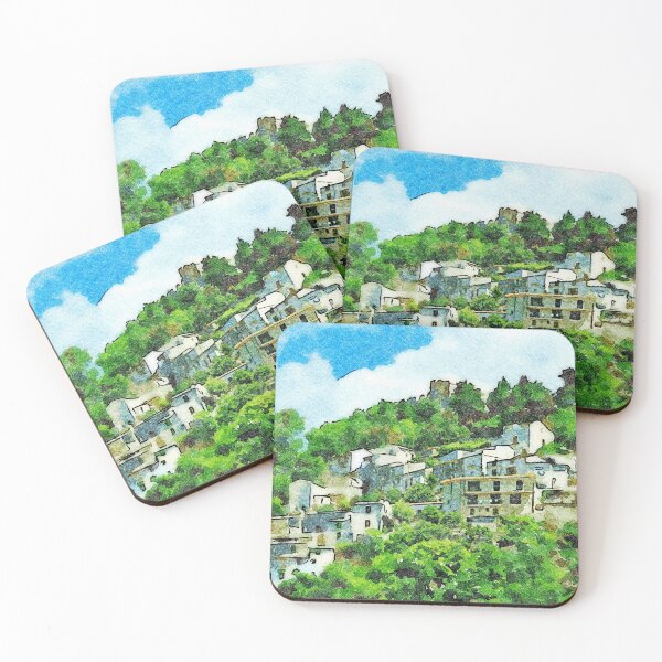 Item preview, Buildings of the village on the hill among the trees designed and sold by Giuseppe Cocco.