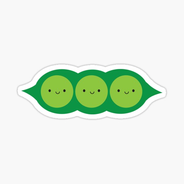 Kawaii Peas in a Pod Sticker
