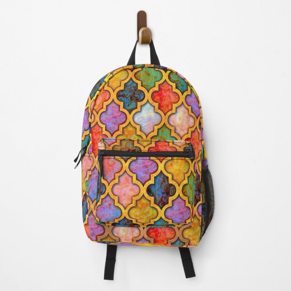 Item preview, Moroccan tile iridescent pattern golden designed and sold by Red Witch Art.