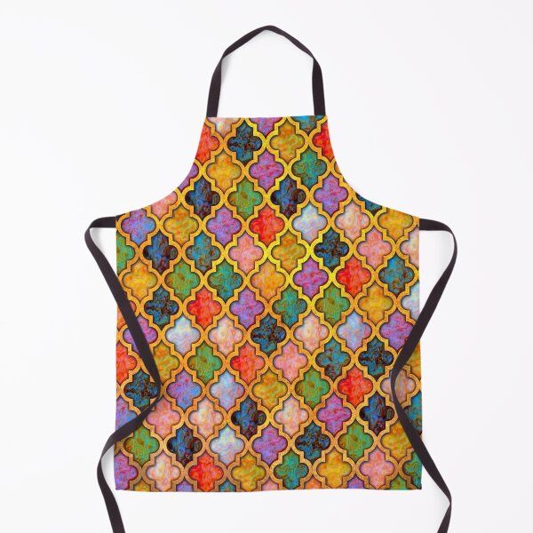 Item preview, Moroccan tile iridescent pattern golden designed and sold by Red Witch Art.