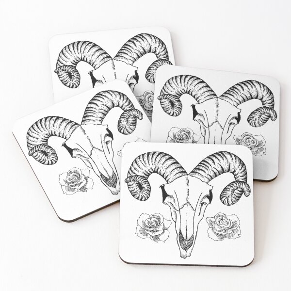 Item preview, Ram Skull With Roses  designed and sold by Tavia8833.