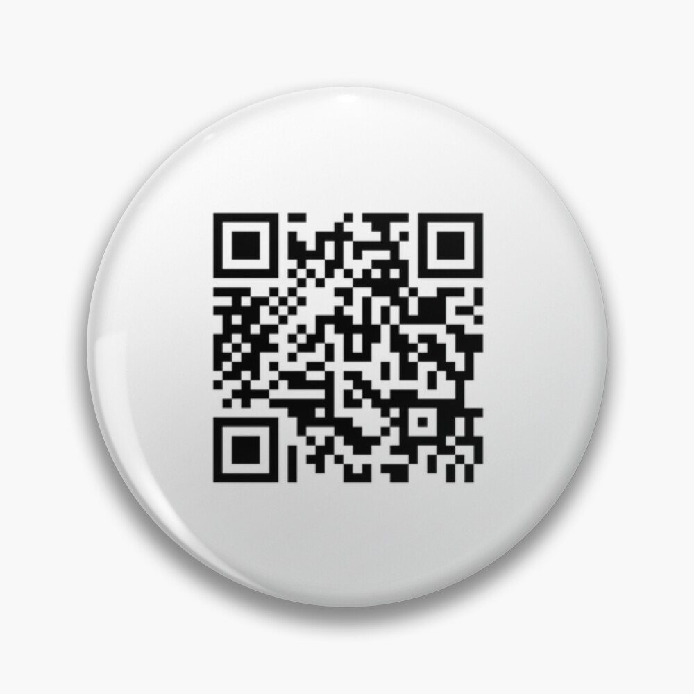 Rick Roll QR Code Small Pin for Sale by designsbykevin