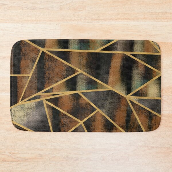 Item preview, Abstract Wall art with golden triangle design designed and sold by ZengoClub.