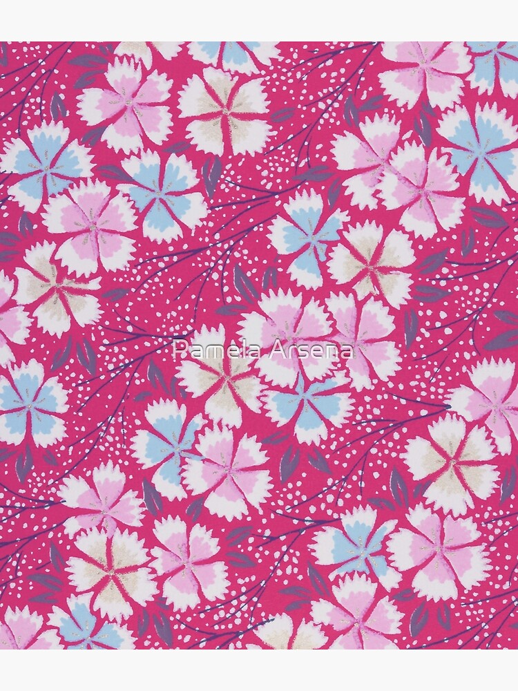 Hipster 60's Floral Print Fabric by xpressio