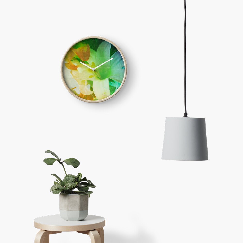 Texturized Flowers Clock