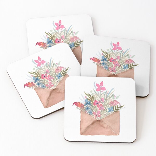 Artikelvorschau, Aquarell Umschlag mit Blumen entworfen und verkauft von Harpley Design Studio.
