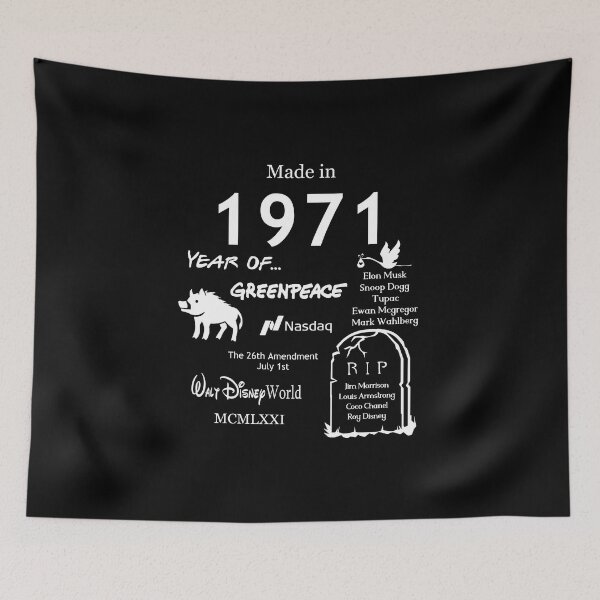 Item preview, Made in 1971 - Important events of your birth year designed and sold by Jamboprints.