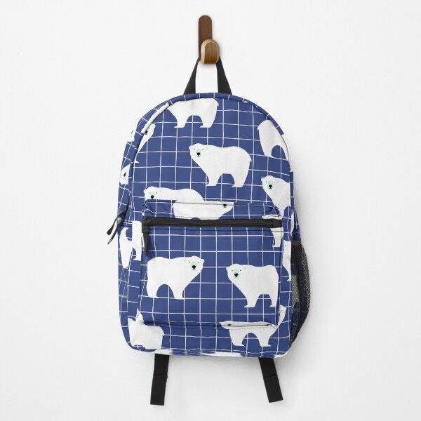 Item preview, White Polar Bear Pattern on Blue Background designed and sold by kapotka.