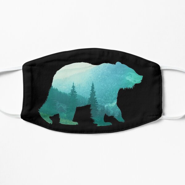 Bear Double Exposure Surreal Animal Wildlife & Adventure Gift Flat Mask