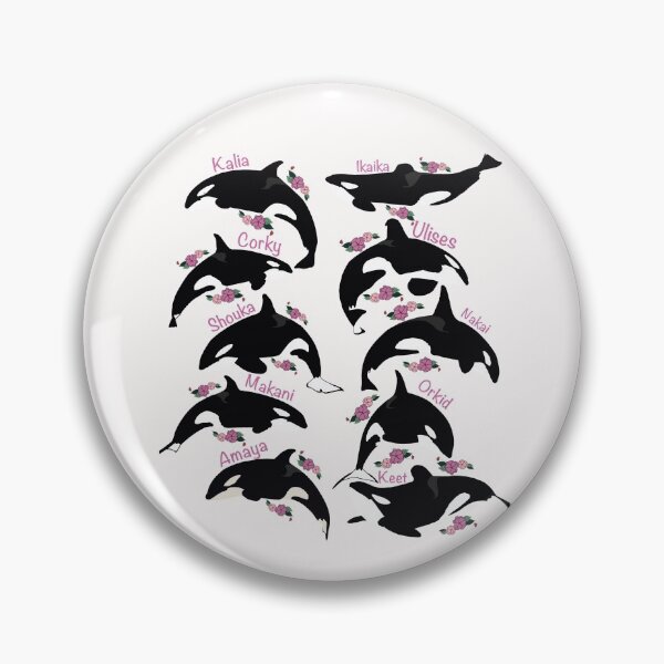 Item preview, The SeaWorld San Diego killer whale pod flower art designed and sold by Animaldesigns24.