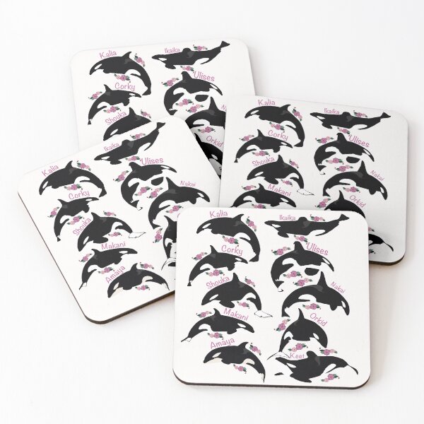 Item preview, The SeaWorld San Diego killer whale pod flower art designed and sold by Animaldesigns24.