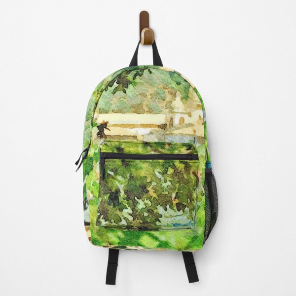 Item preview, View among the trees of the village with church designed and sold by Giuseppe Cocco.