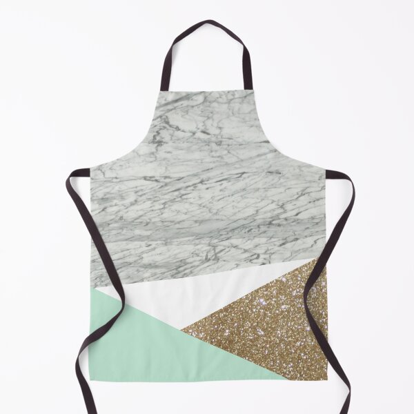 Item preview, preppy minimalist geometric green mint triangles white marble designed and sold by LEILA ART SPACE.