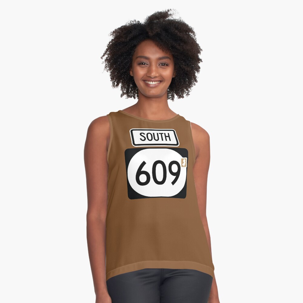 new-jersey-state-route-609-area-code-609-sleeveless-top-for-sale-by