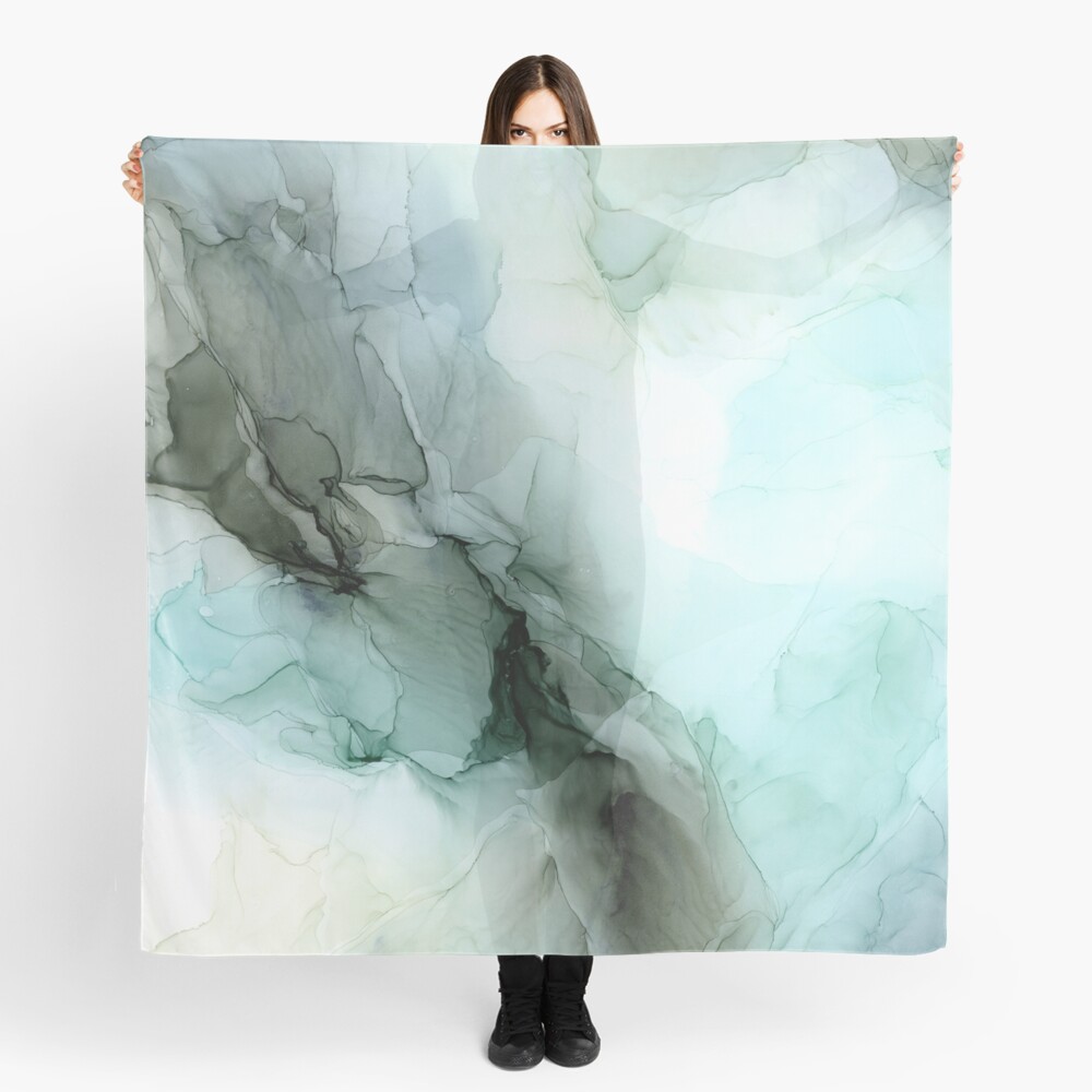 Calm Nature Inspired Abstract Flow Landscape Painting Scarf