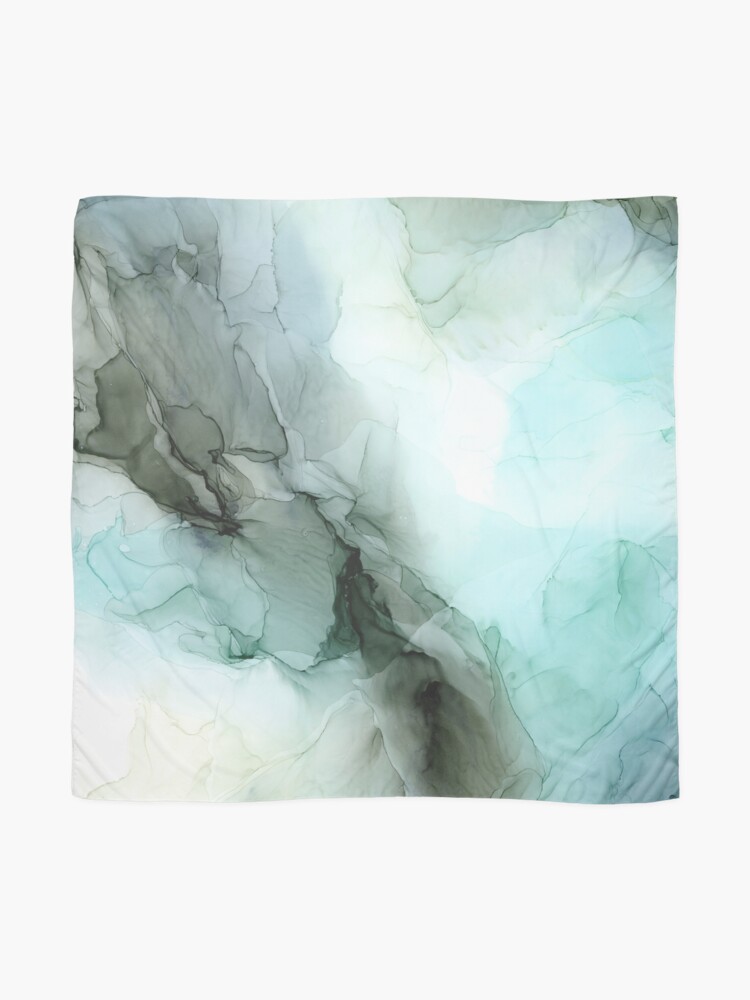Alternate view of Calm Nature Inspired Abstract Flow Landscape Painting Scarf