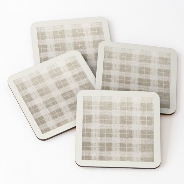Item preview, Canvas Design with Neutral Tartan Check and a Great Texture designed and sold by simplydesignart.