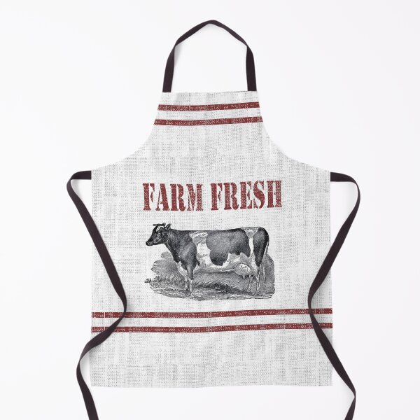 Item preview, Farm fresh french country stripe burlap holstein cow designed and sold by LEILA ART SPACE.