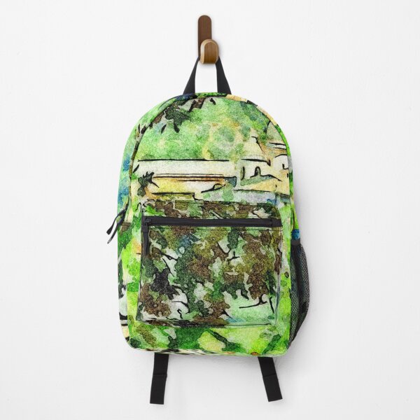 Item preview, View among the trees of the village with church designed and sold by Giuseppe Cocco.