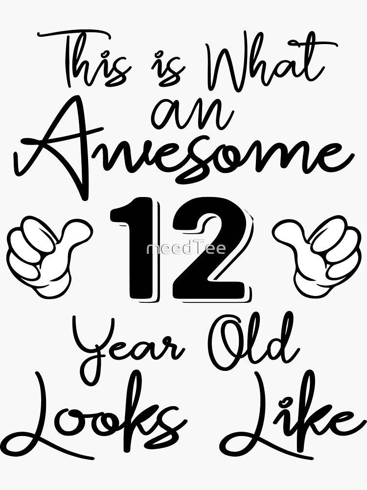 Number 12 (Vintage White) 12th Birthday' Sticker | Spreadshirt