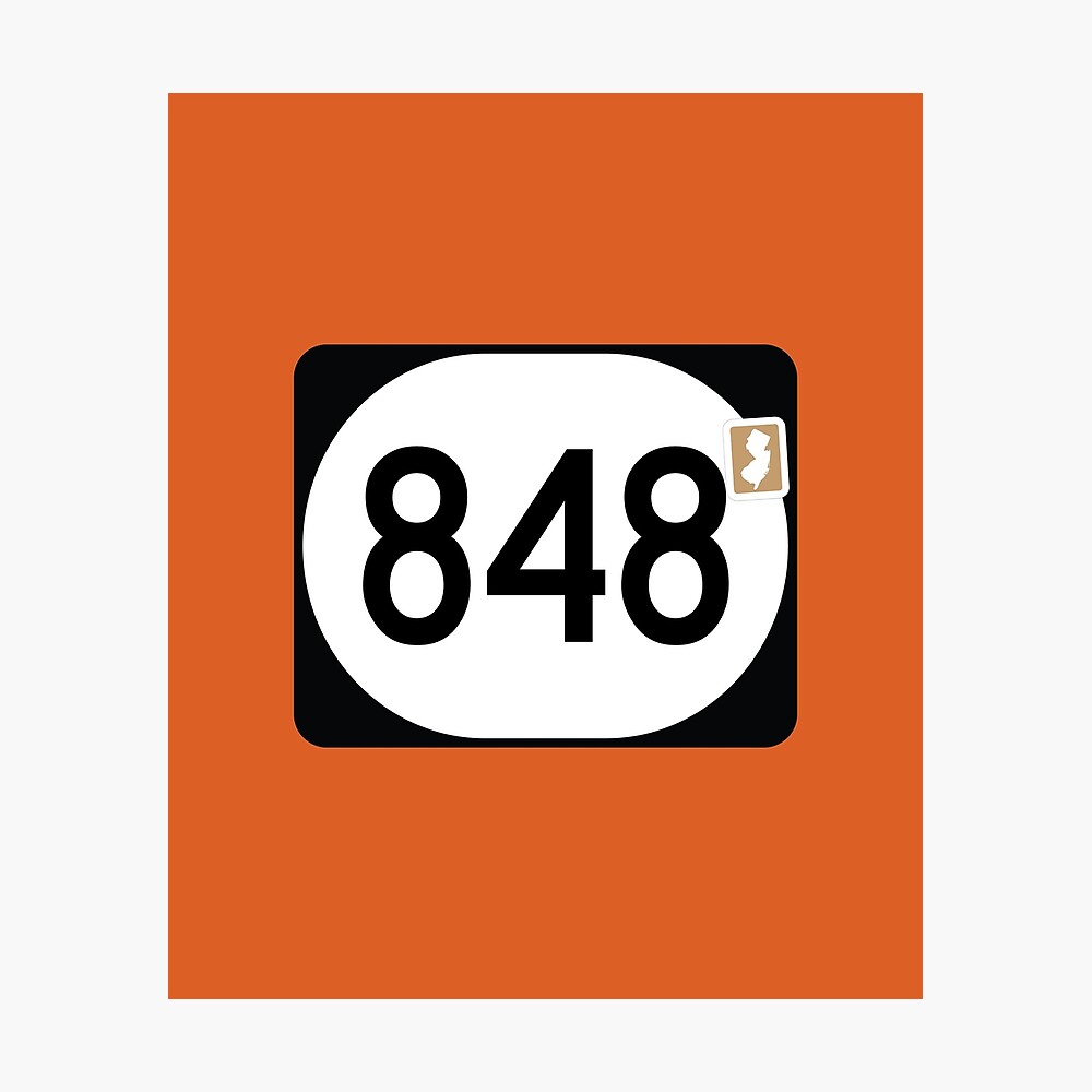 New Jersey State Route 848 (Area Code 848)" Poster By Srnac | Redbubble New Jersey State Route 848 (Area Code 848)" Poster By Srnac | Redbubble
