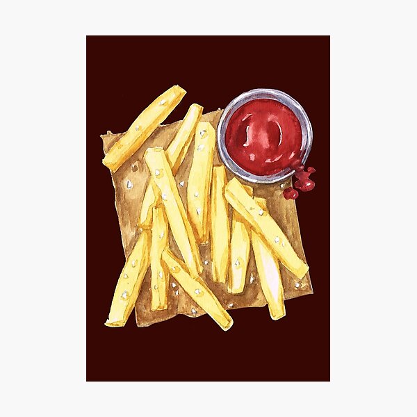 Fries with Ketchup and Sea Salt Photographic Print