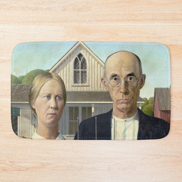 Item preview, 'American Gothic' by Grant Wood, Oil on Beaverboard, 1930. designed and sold by DarkMatter2016.