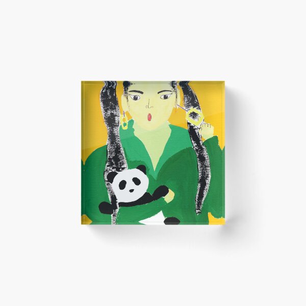Item preview, Girl with panda plush toy designed and sold by LiceaGand.