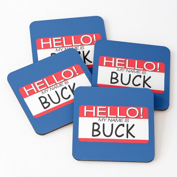 Item preview, "HELLO! MY NAME IS BUCK" NAME TAG designed and sold by WOOFANG.