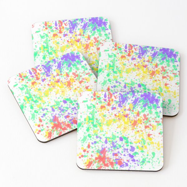 Item preview, Splashes of Color Abstract Art Print - Thrown Paint on White Canvas designed and sold by ckylin.
