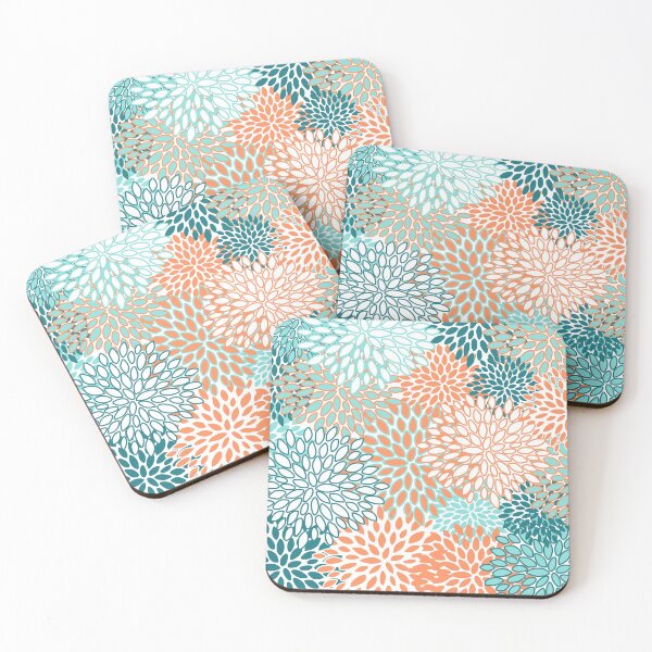Item preview, Floral Prints, Orange and Teal, Abstract Art designed and sold by meggydesigns.