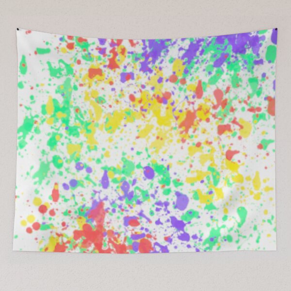 Item preview, Splashes of Color Abstract Art Print - Thrown Paint on White Canvas designed and sold by ckylin.