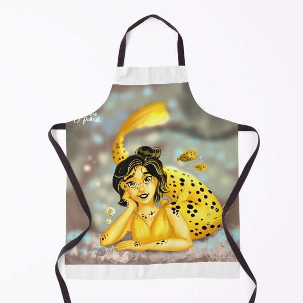 Item preview, A yellow black dotted boxfish mermaid designed and sold by DigitalCloud.