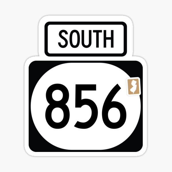 New Jersey State Route 856 (Area Code 856) Sticker