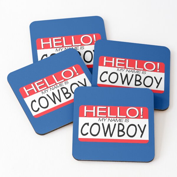 Item preview, "HELLO! MY NAME IS COWBOY" NAME TAG designed and sold by WOOFANG.