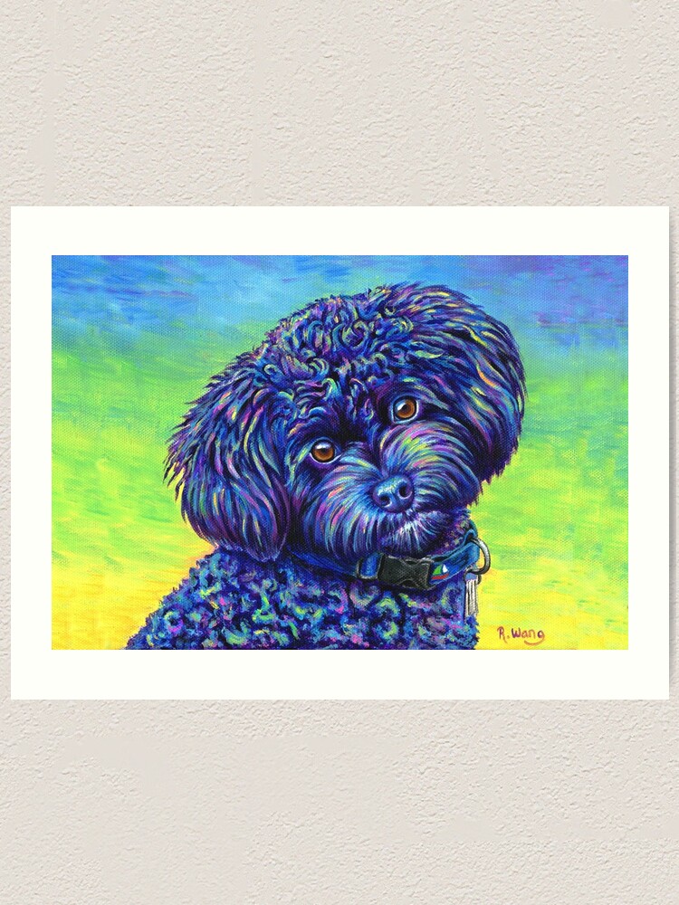 Alternate view of Opalescent Black Toy Poodle Art Print