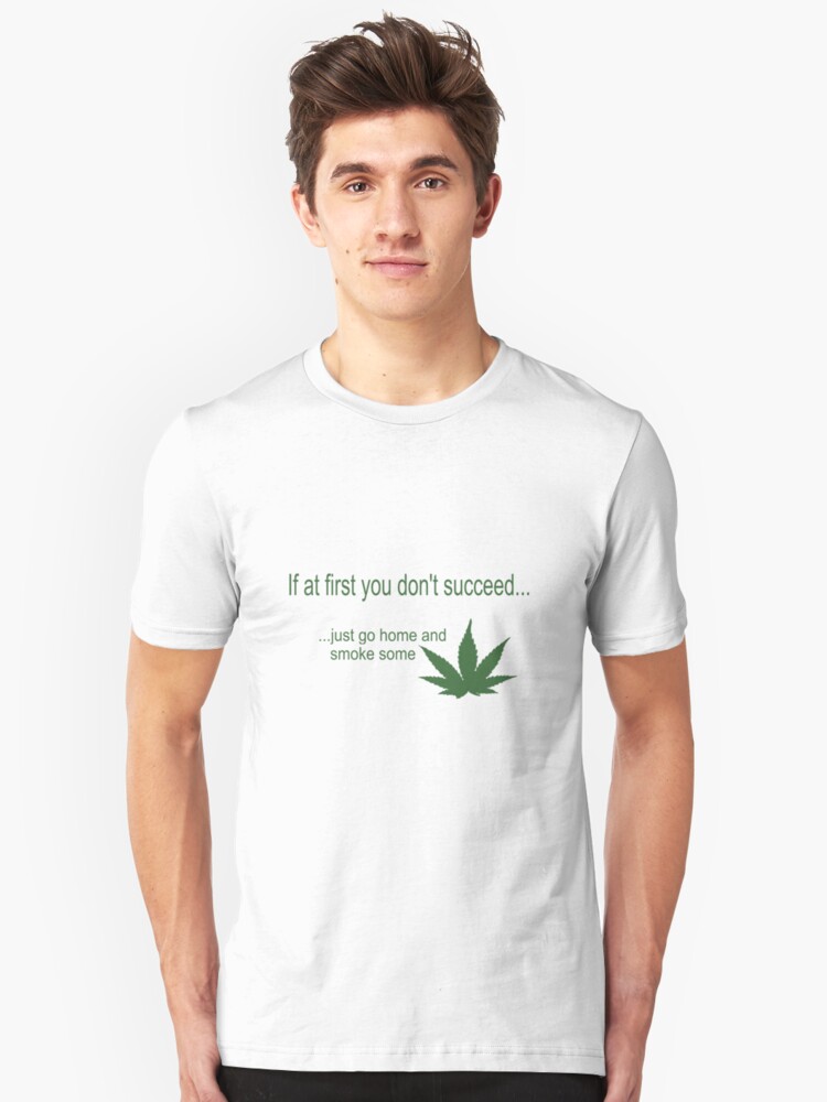 Funny male//unisex T-shirt skull with marijuana cannabis