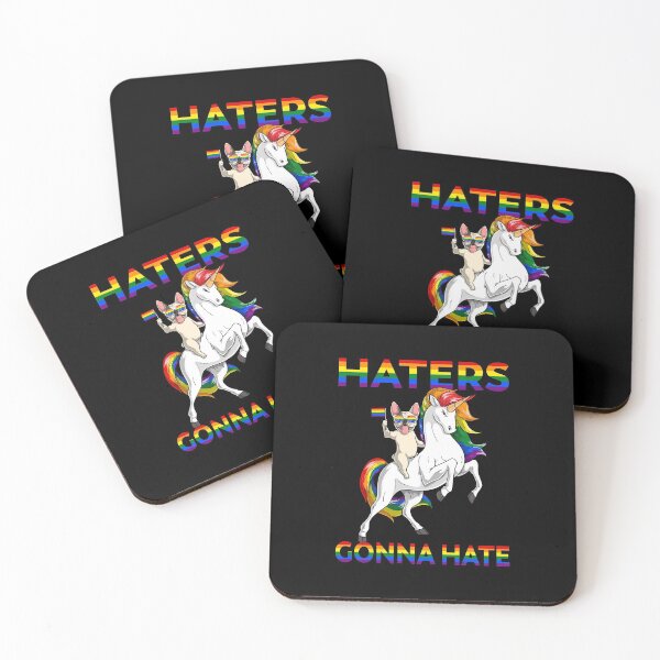 Item preview, LGBT Gay Pride Frenchie Dog Riding Unicorn Haters Gonna Hate designed and sold by fatamyfan1.