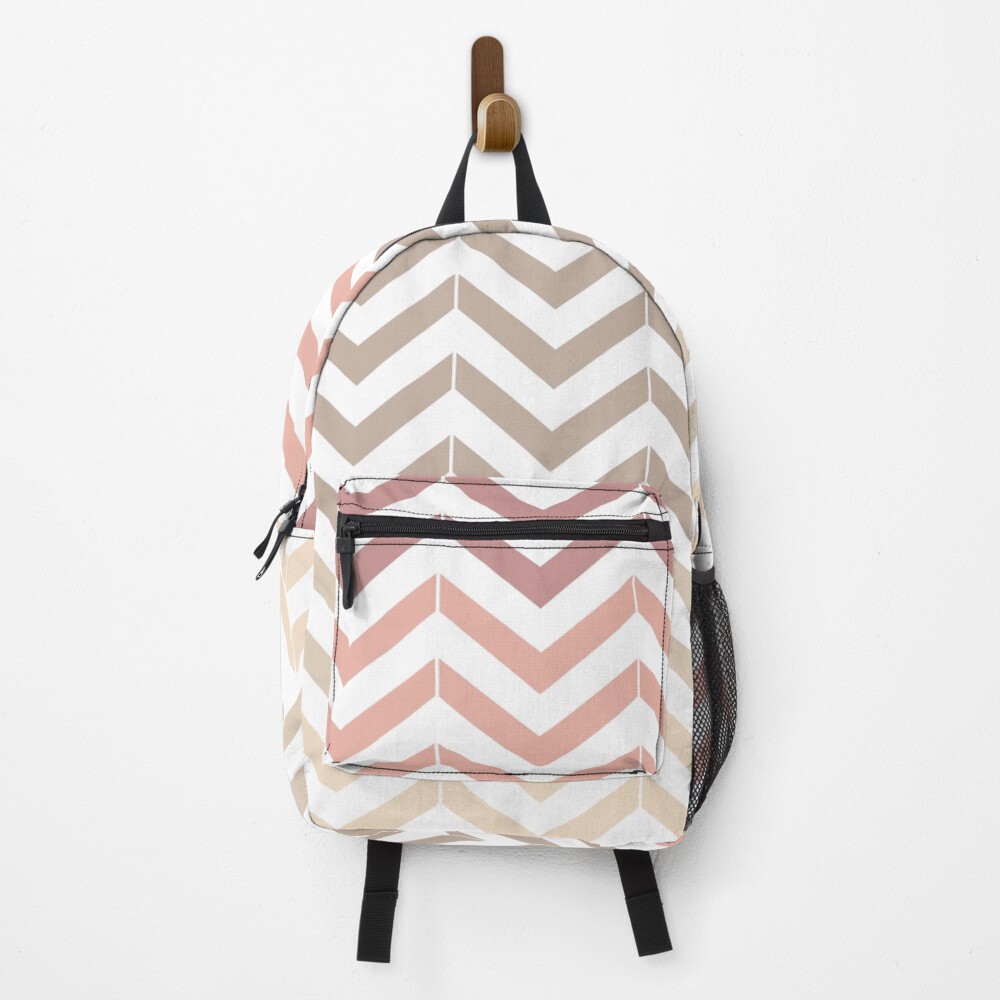 Small pink and beige waves Backpack