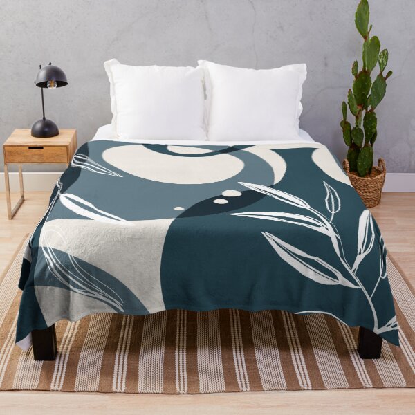 Item preview, Abstract - Leaves and Vases in Teal and Aqua 3 designed and sold by simplydesignart.