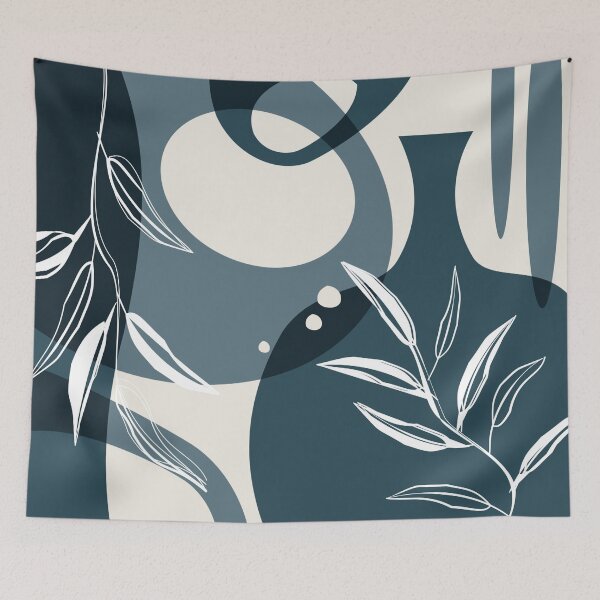 Item preview, Abstract - Leaves and Vases in Teal and Aqua 3 designed and sold by simplydesignart.