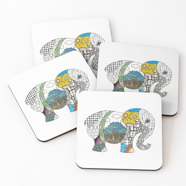 Item preview, Elephant abstract pattern designed and sold by OrangeYaHappy.