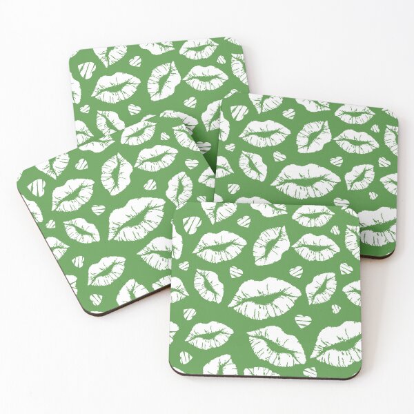 Item preview, White Lips Lipstick Kiss Love Valentine Rainbow Pattern designed and sold by digitalvintage.