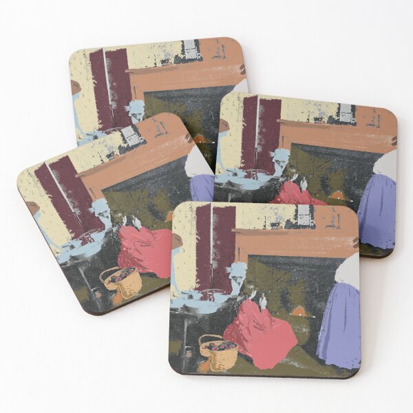 Item preview, Apple Pie Baking, colorized in colonial red blue gray brown pale yellow designed and sold by djrunnels.