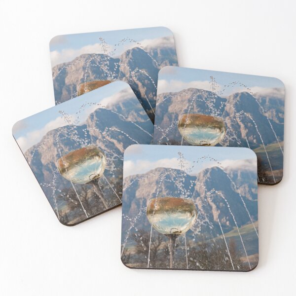 Item preview, Glass of Wine (water) with mountain backdrop designed and sold by ChrisJoubert.